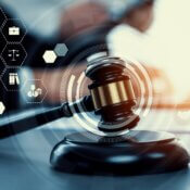 Gavel with legal tech