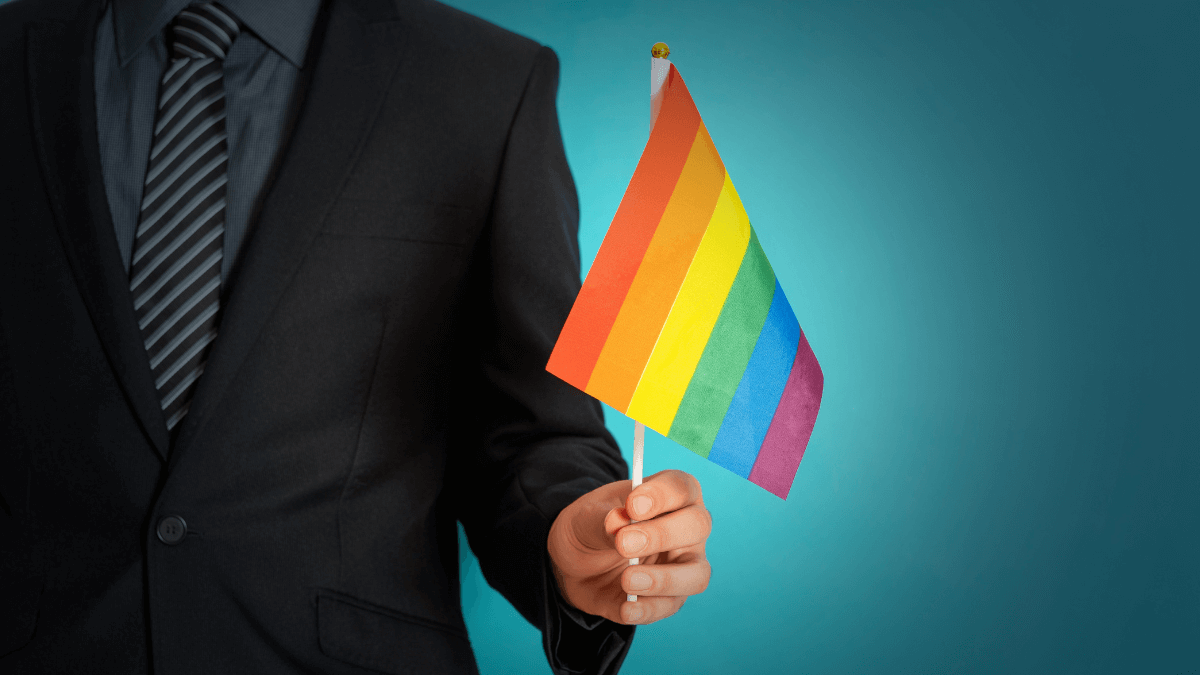 Lawyer Holding Pride Flag