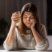 Woman holding a drink