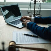 Lawyer working on a computer